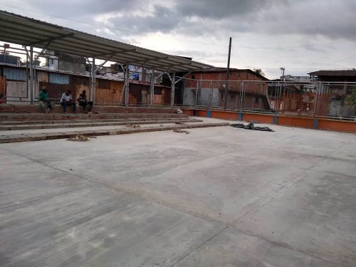 ConstrucciÃ³n de cancha mÃºltiple del barrio EucarÃ­stico se encuentra en su etapa final