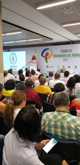Maby Yineth Viera, alcaldesa de Buenaventura destacÃ³ la importancia de Buenaventura en la Cumbre de Gobernadores del PacÃ­fico 2019