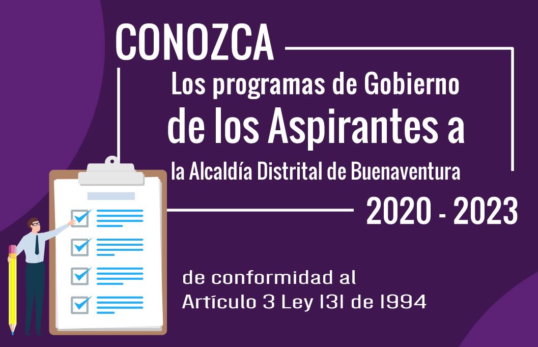 ?Programas de Gobierno Candidatos a la AlcaldÃ­a 2020-2023?