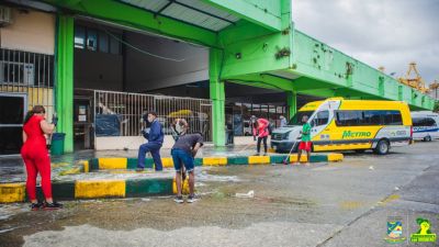 Realizan jornada de limpieza y desinfección a la Terminal de Transporte de Buenaventura 