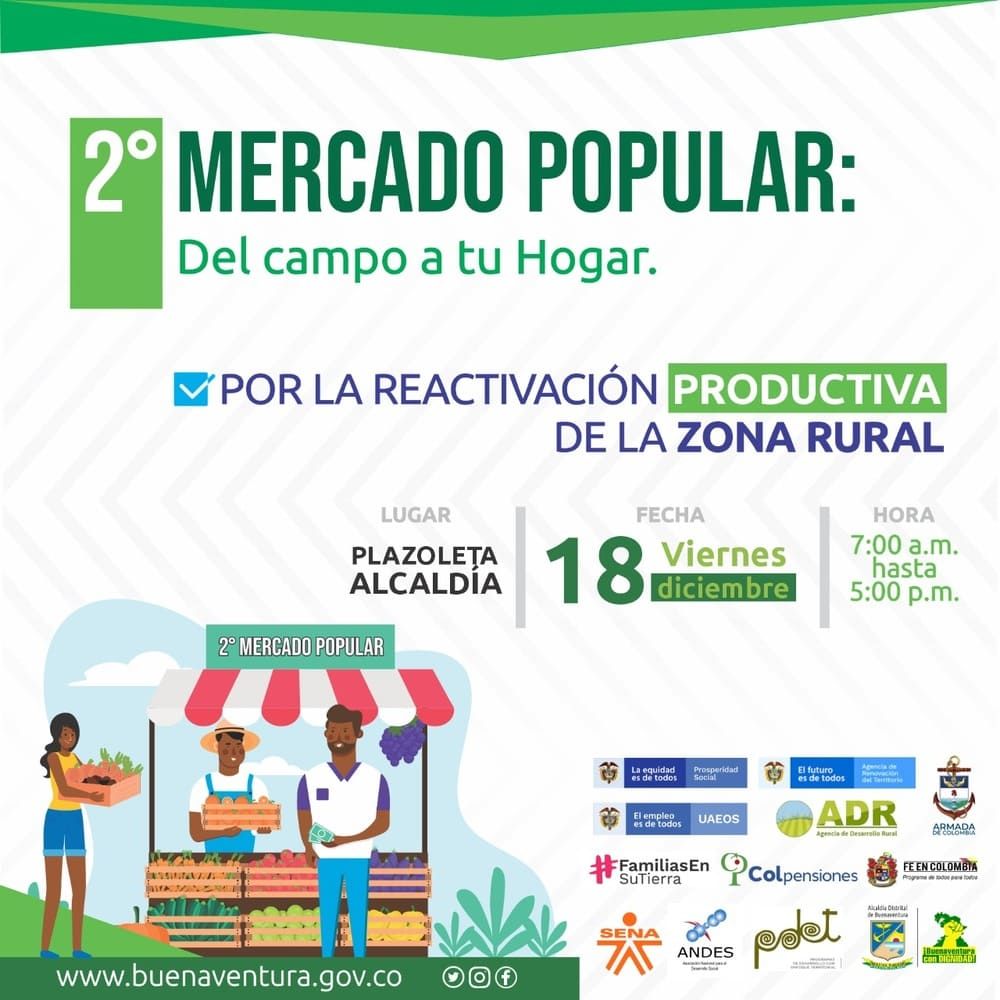 Este viernes se realizará en Buenaventura el 2do Mercado Popular "Del Campo a tu Hogar" 