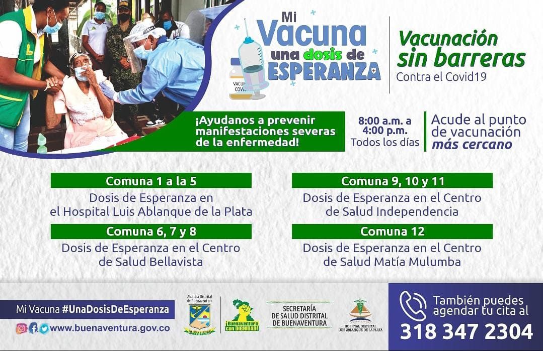 Buenaventura inicia búsqueda activa de la población de 70 y 80 años para que se apliquen la vacuna contra el Covid19