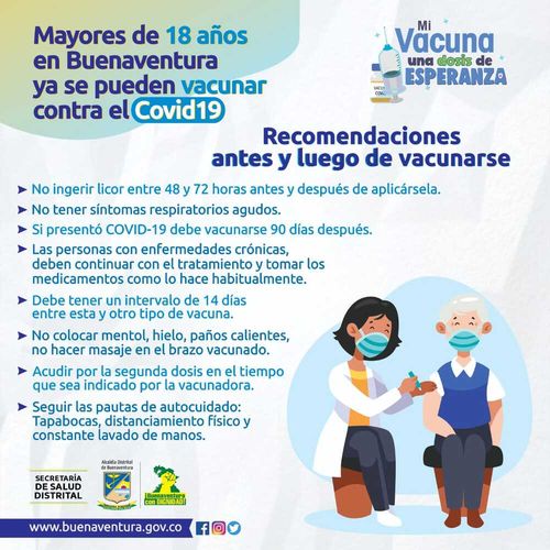 Mayores de 18 años en Buenaventura ya se pueden vacunar contra el Covid 19