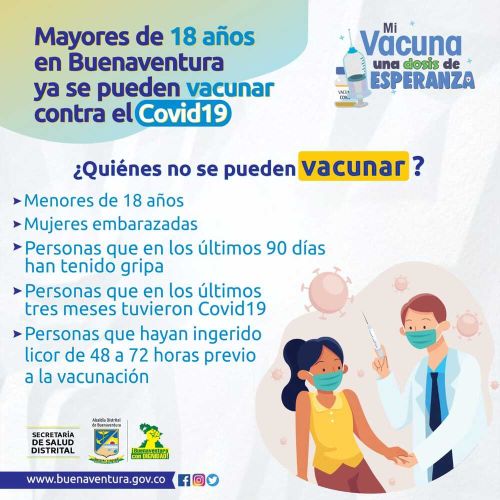 Mayores de 18 años en Buenaventura ya se pueden vacunar contra el Covid 19