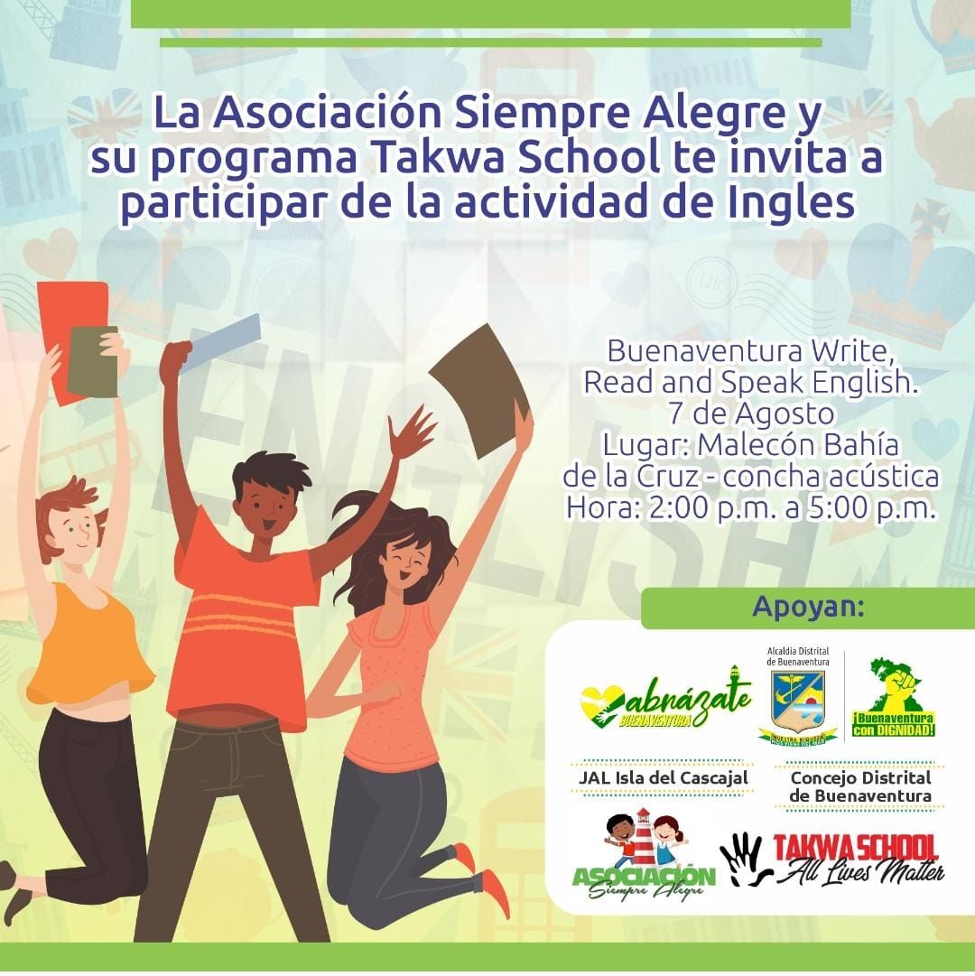Este 7 de agosto se realizará la actividad: Buenaventura Write, Read and Speak English