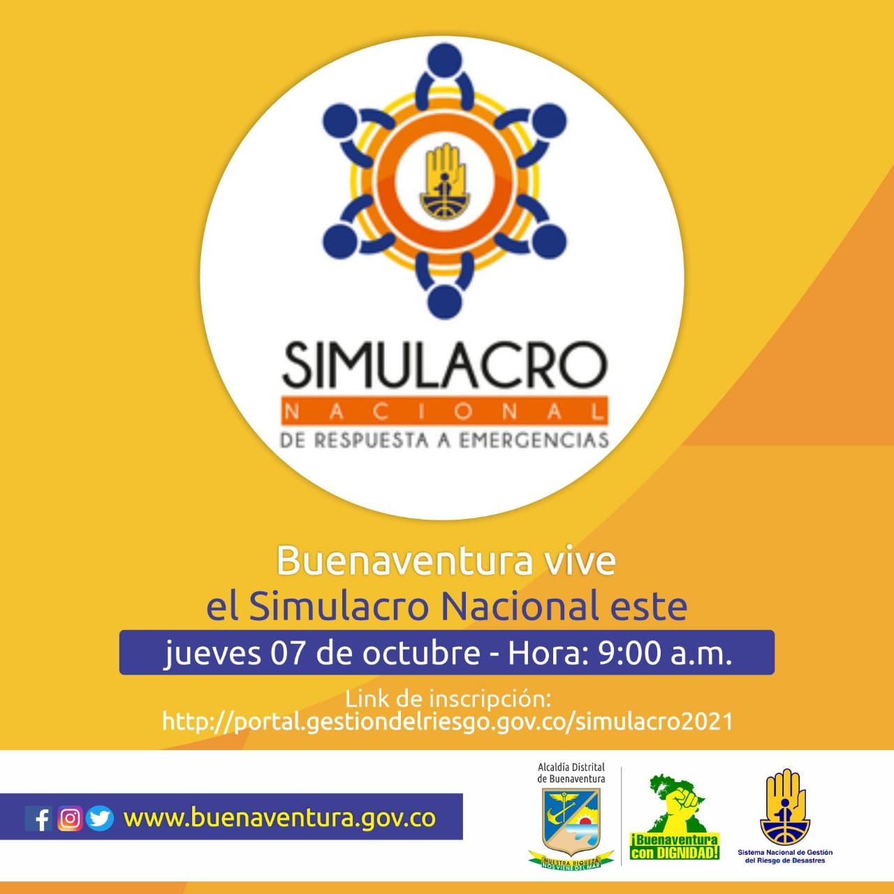 A través de la circular 037 se continúan liderando acciones en el marco del Simulacro Nacional