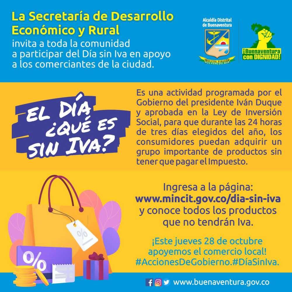 Este 28 de octubre D&iacute;a sin IVA Buenaventura apoyar&aacute; el comercio local en el marco de la Reactivaci&oacute;n Econ&oacute;mica