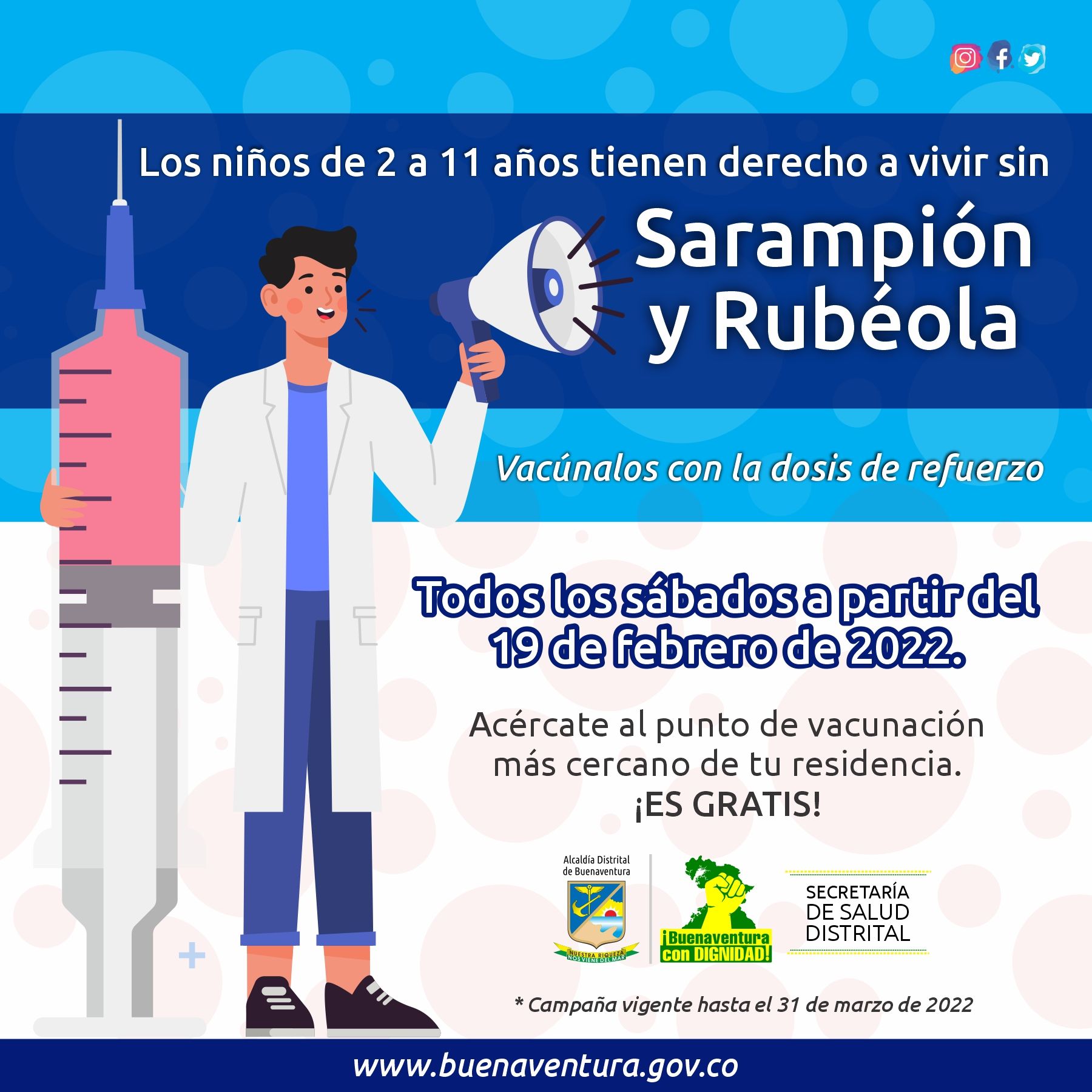 Padres y cuidadores deben aplicar dosis de refuerzo contra Sarampión y Rubéola a los niños y niñas