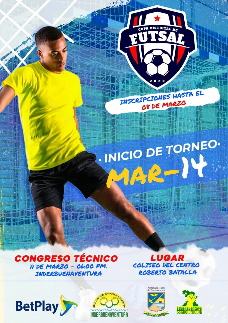 El distrito disfrutará de Torneo de Futsal que realizará el Inderbuenaventura