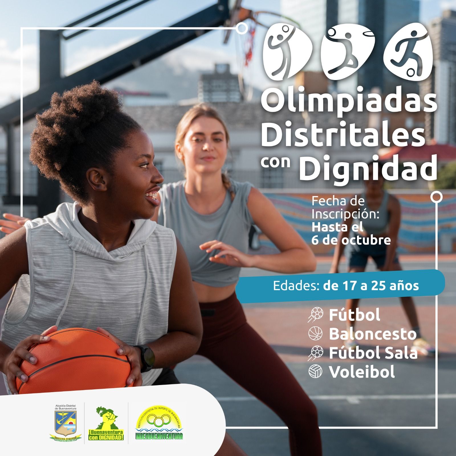Hasta el 6 de octubre estarán abiertas las inscripciones a las Olimpiadas Distritales con Dignidad
