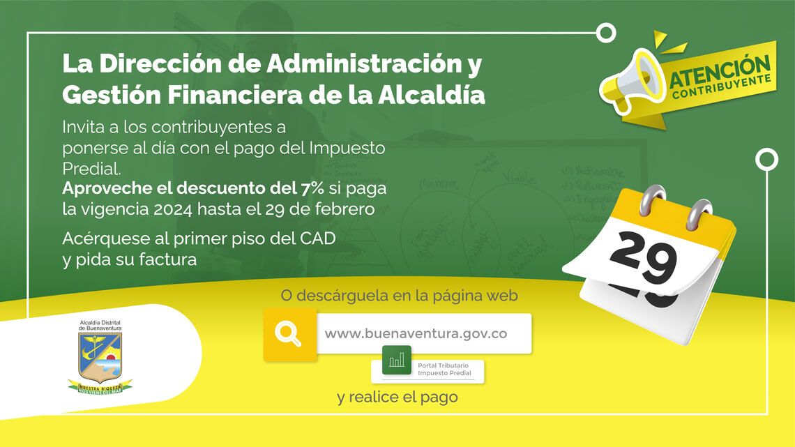 Dirección de Administración y Gestión Financiera ya cuenta con las facturas para que los contribuyentes paguen el Impuesto Predial