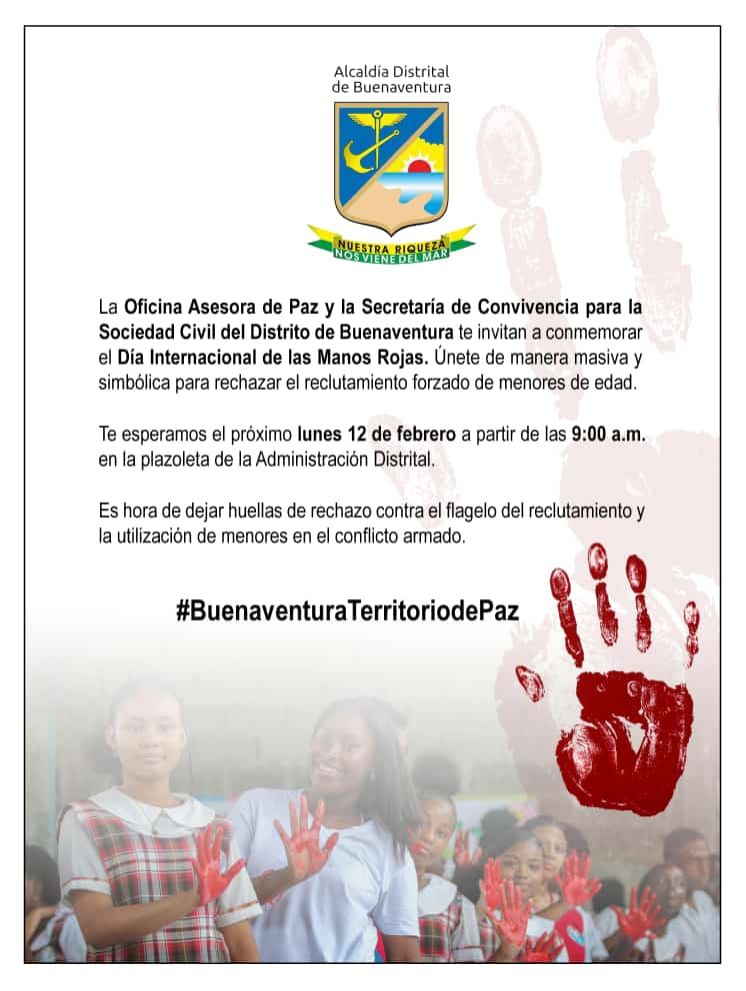 Desde la Administración Distrital, rechazamos enérgicamente el flagelo del reclutamiento forzado contra nuestros niños, niñas, jóvenes y adolescentes.
