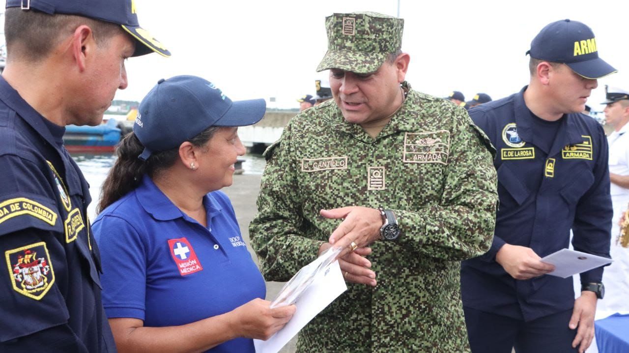 Con éxito culminó la operación ‘Navegando el Corazón del Pacífico’ que llevó salud y bienestar a los habitantes de Puerto Merizalde y de comunidades vecinas