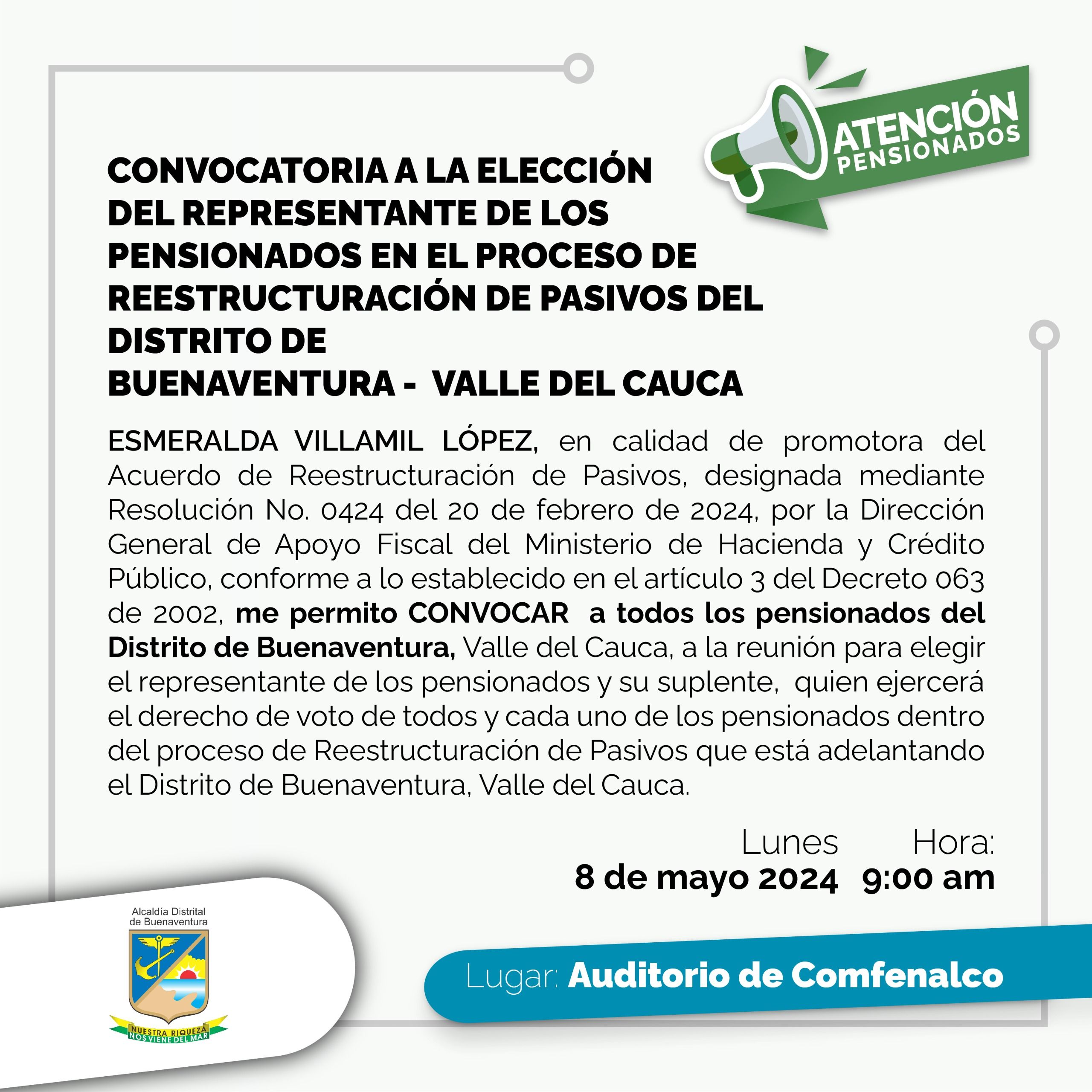 El 8 de mayo se escogerá el representante de los pensionados del Acuerdo de Reestructuración de Pasivos de la Ley 550
