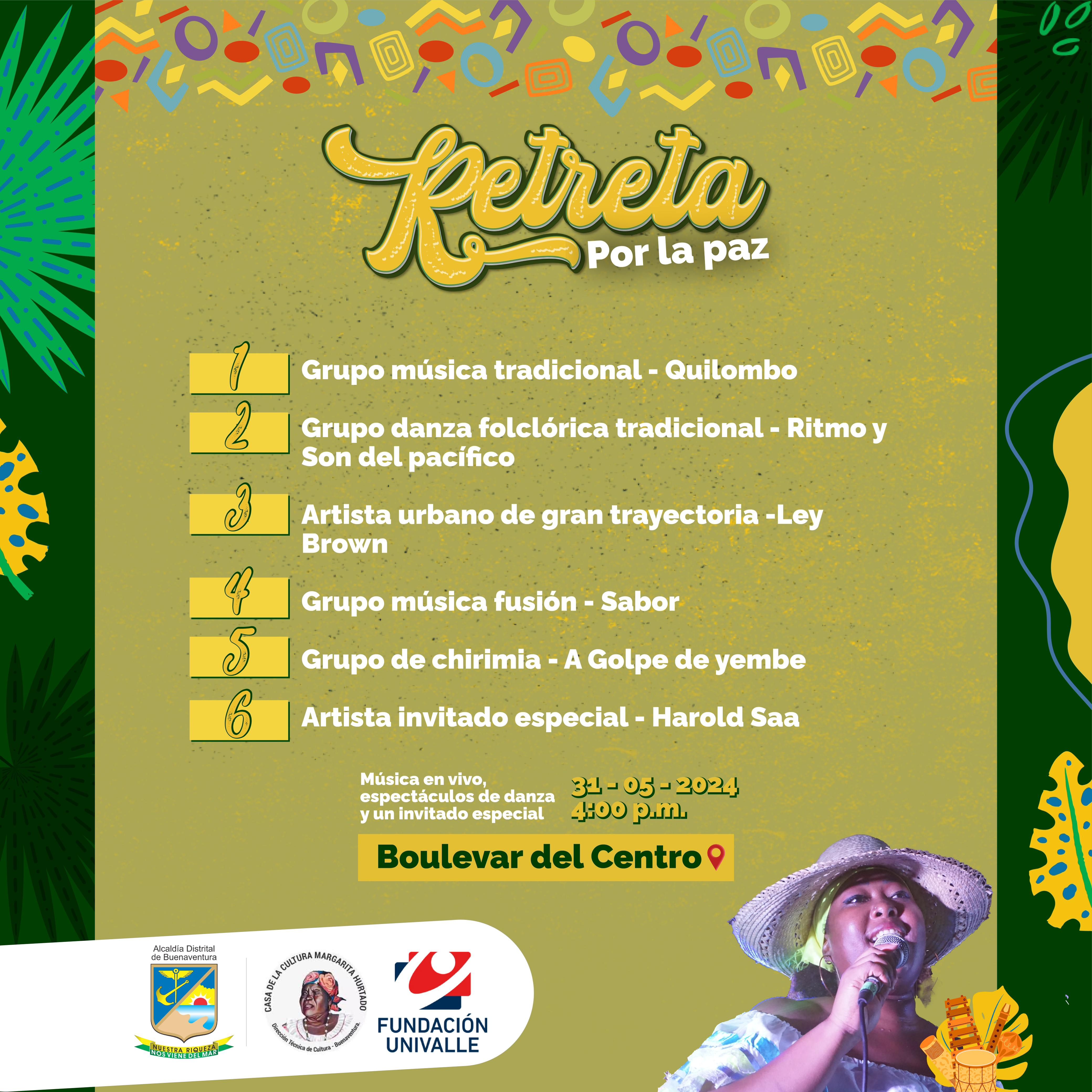 Dirección Técnica de Cultura realizará la primera Retreta por la Paz en Buenaventura