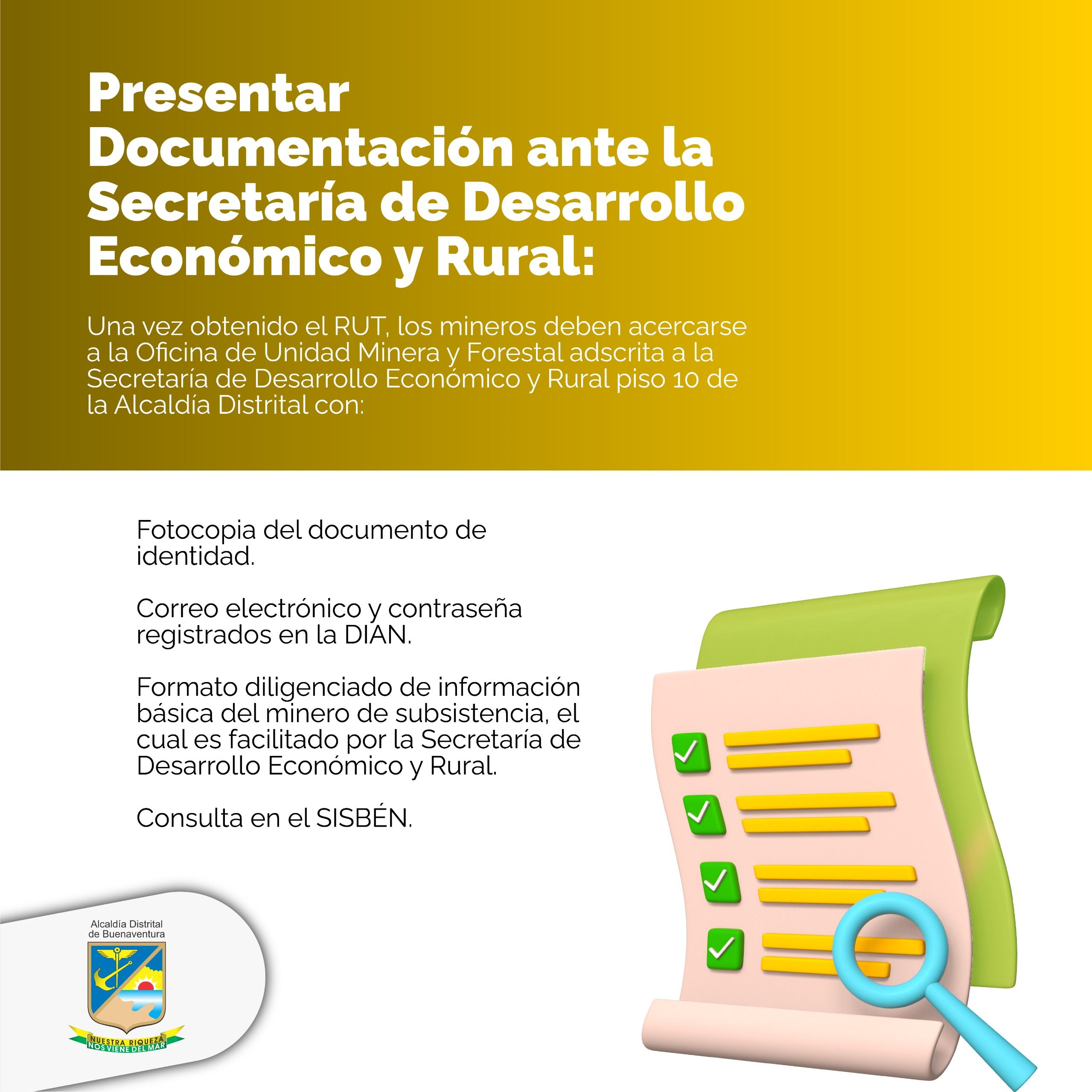 &nbsp;Secretar&iacute;a de Desarrollo Econ&oacute;mico y Rural contin&uacute;a trabajando en Formalizaci&oacute;n de la Miner&iacute;a de Subsistencia en Buenaventura