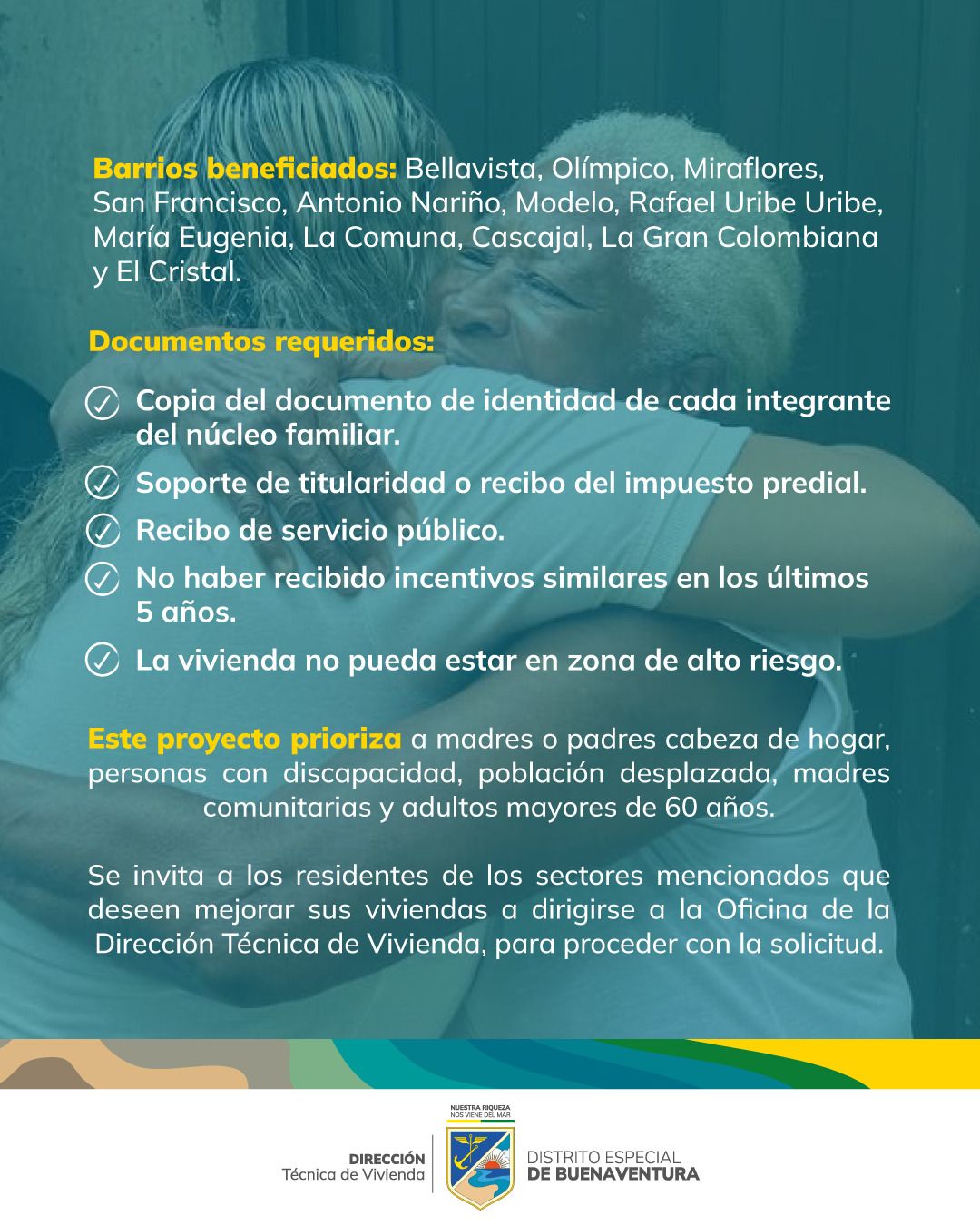 Dirección Técnica de Vivienda anuncia convocatoria para el mejoramiento locativo dentro del proyecto "Casa Digna, Vida Digna"