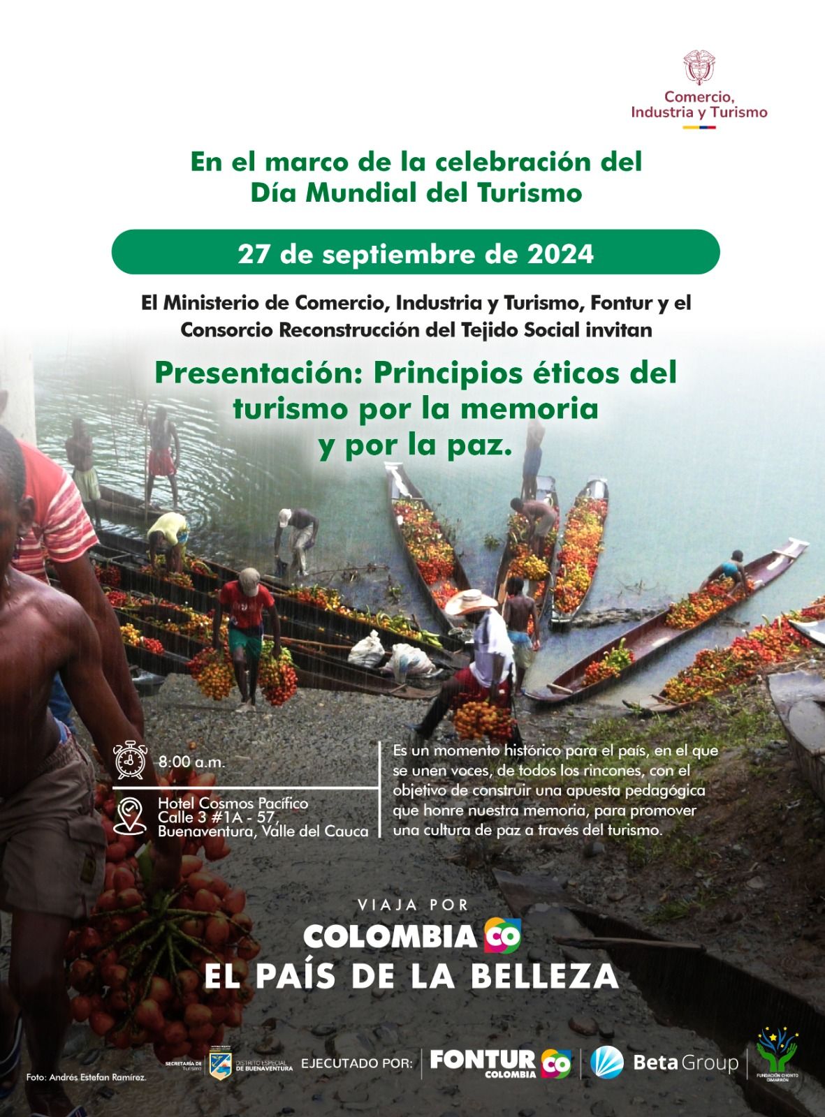 Buenaventura celebrará el Día Internacional del Turismo con énfasis en la paz y la memoria histórica