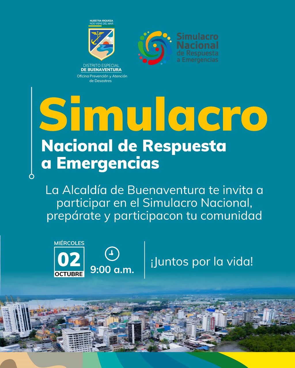 Buenaventura está lista para el Simulacro Nacional de Respuesta a Emergencias este 2 de octubre