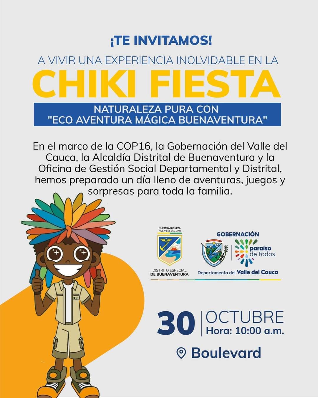 30 de octubre ¡Celebra la Chiki Fiesta Naturaleza Pura en Buenaventura!