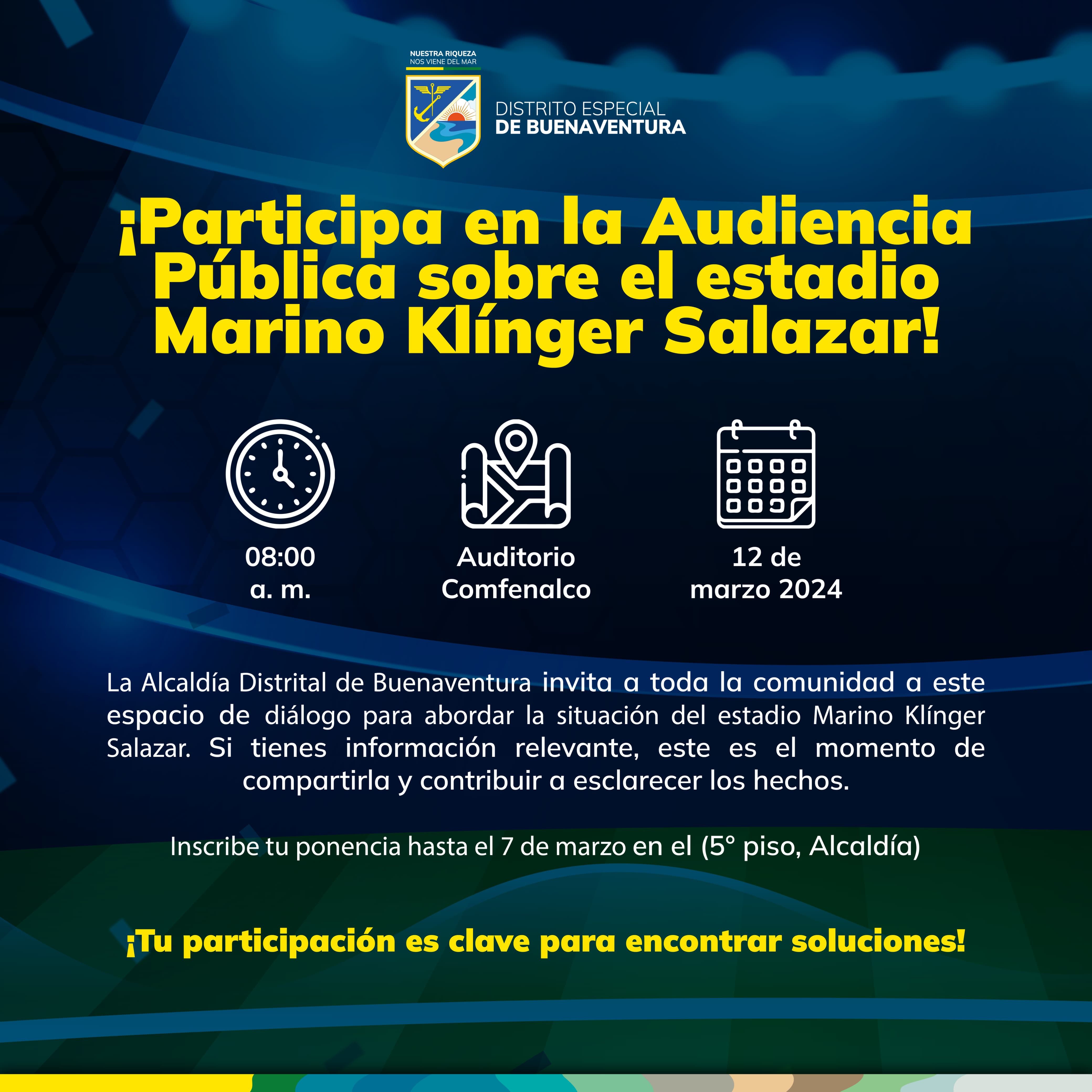 Administración Distrital de Buenaventura reafirma compromiso con la terminación del Estadio Marino Klinger