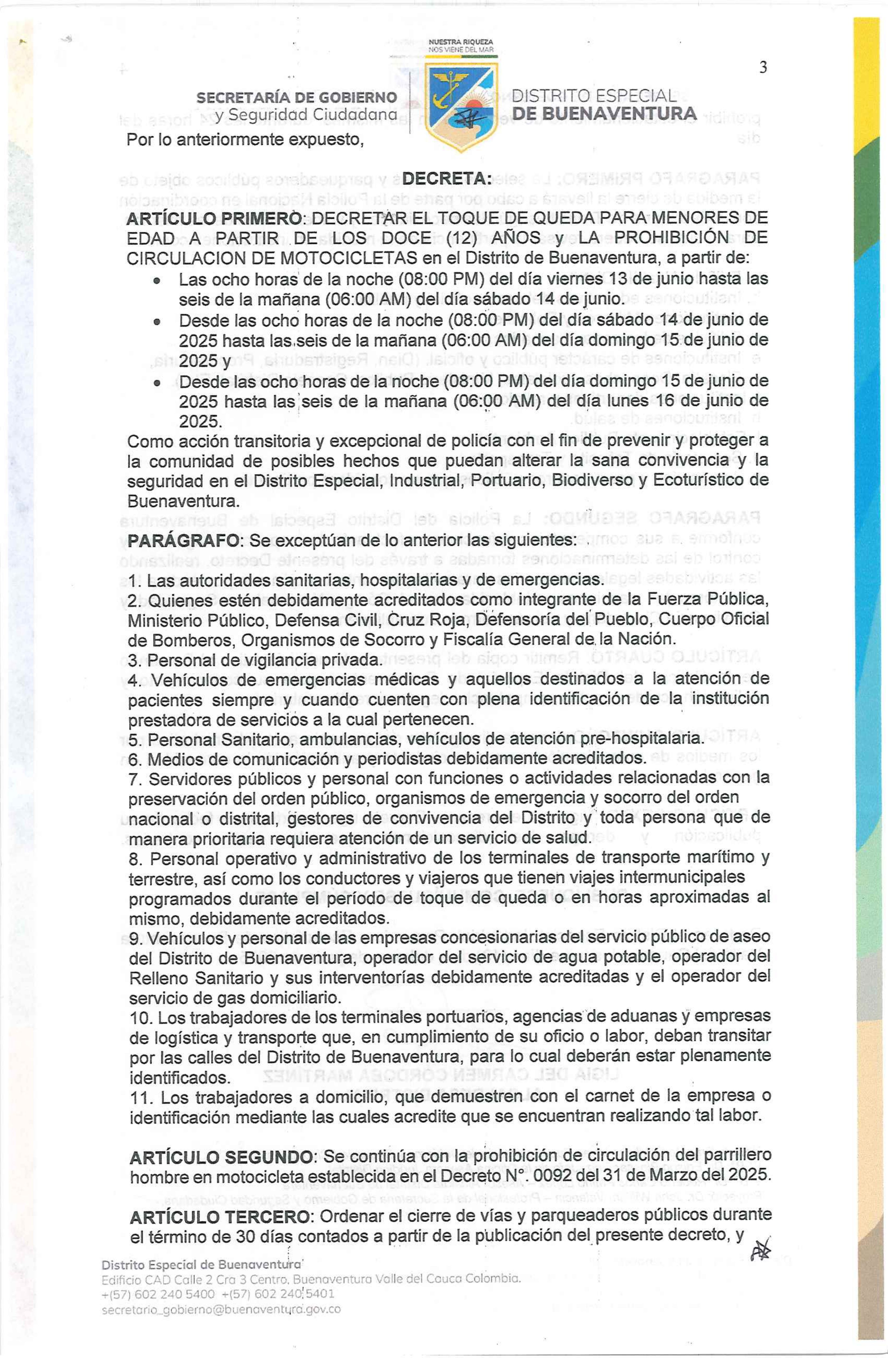 Decreto No. 0181 (junio 13 de 2025)