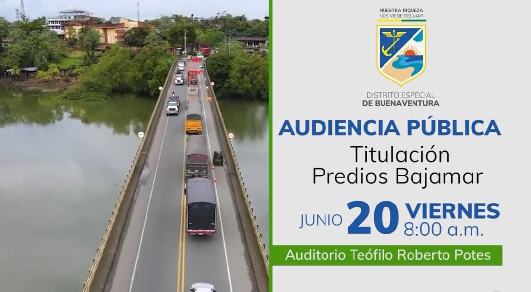Audiencia pública abordará problemática de terrenos ganados al mar y ocupación en zonas de bajamar en Buenaventura