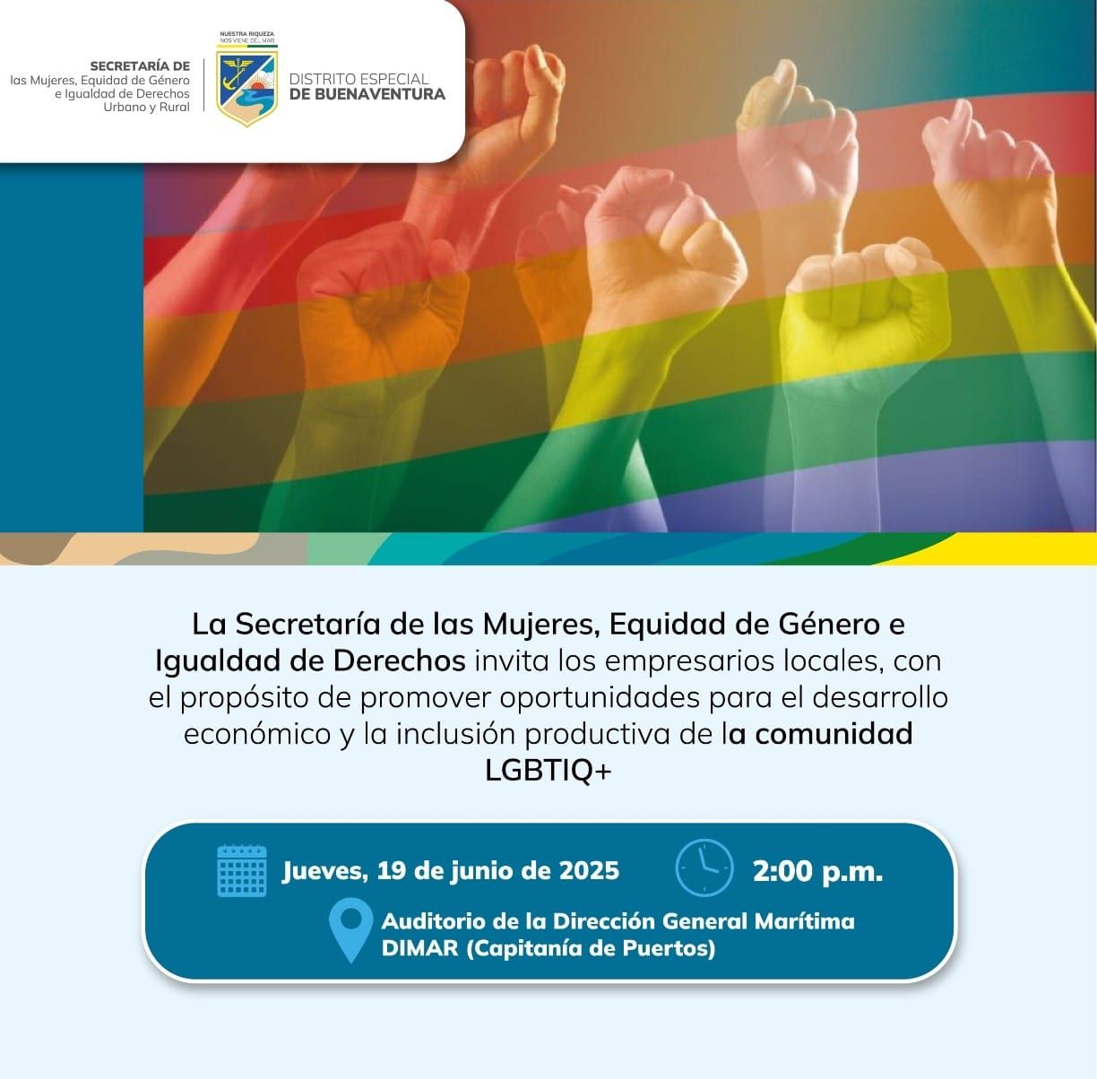 Invitan a empresarios locales para promover oportunidades laborales, desarrollo económico e inclusión productiva para la comunidad LGBTIQ+ en Buenaventura