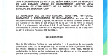 Decreto 0363 - 2025 Por medio del cual se dictan medidas de policía necesarias para conservar el orden público la seguridad y la protección el 03 de diciembre de 2025 (VISITA DE EMBAJADOR DE NEGOCIOS DE EEUU)