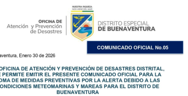 Comunicado Oficial No. 05 Marea de Sizigia 30 de enero 2026