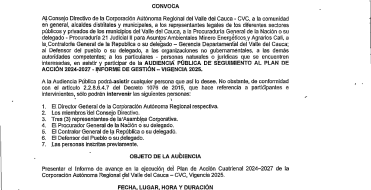 Aviso convocatoria audiencia publica seguimiento al plan de acci&oacute;n cuatrienal 2024-2027 informe de gesti&oacute;n- vigencia 2025