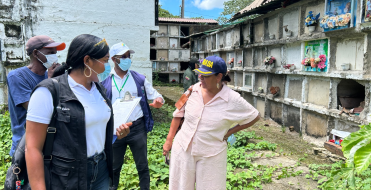Verifican condiciones del cementerio evang&eacute;lico de Buenaventura tras el sismo del 10 de agosto